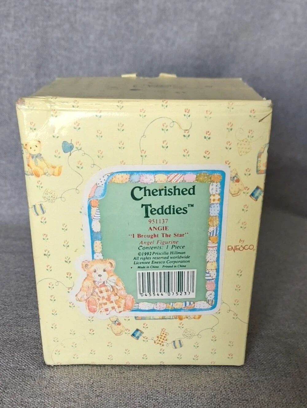 Cherished Teddies Bear Angel Figurine - Blue & Cream